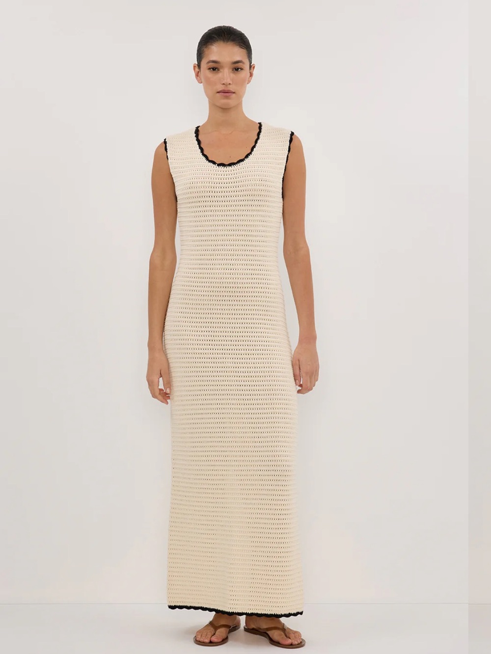 NWT • DISSH Gina Cream Scoop Crochet Midi Dress - Picture 3 of 12